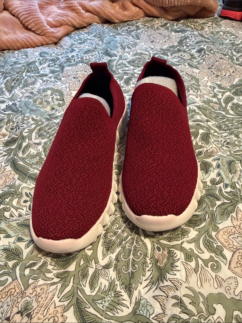 Bernie Mev Knit Walking Shoes - Burgundy